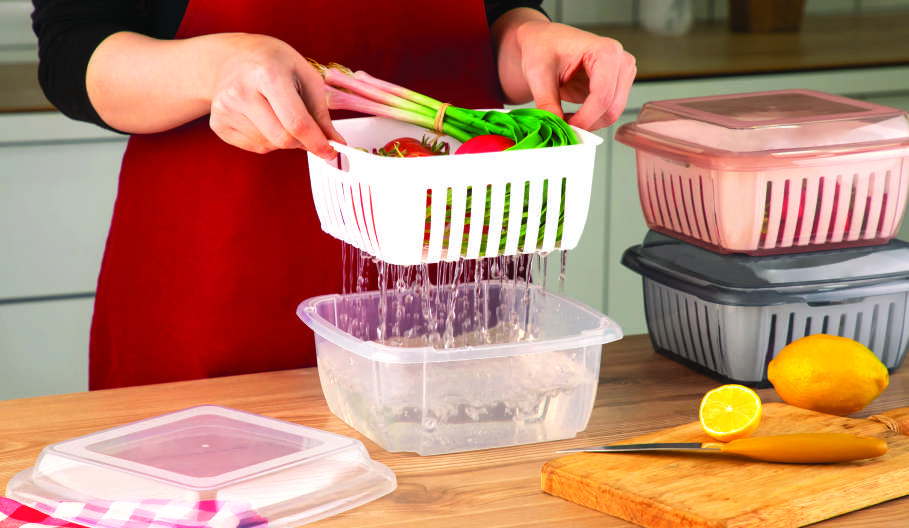 Square Storage Box with Strainer