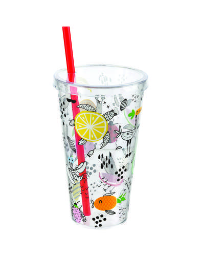 Aqua Patterned Tumbler