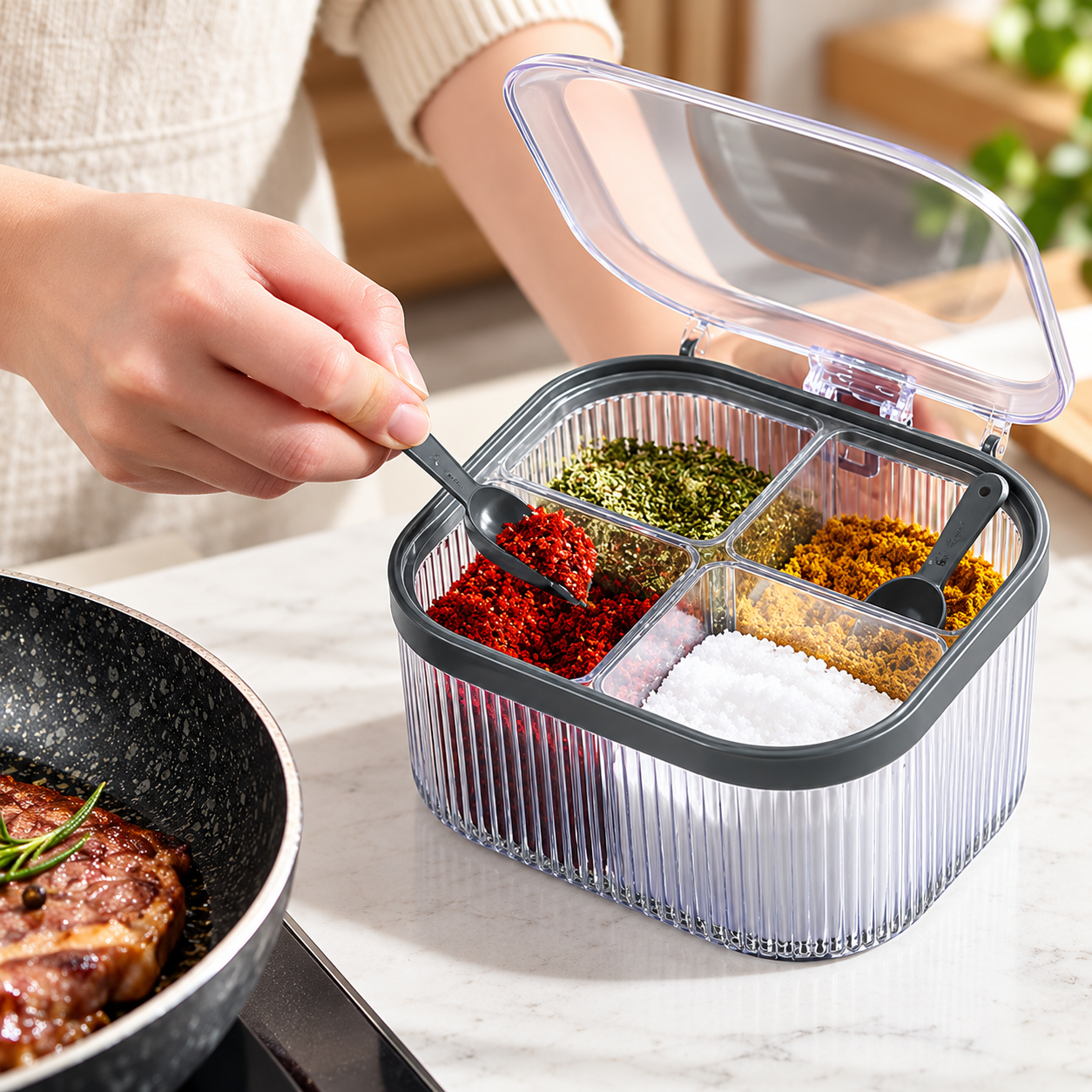 Crystal Divided Spice Jar